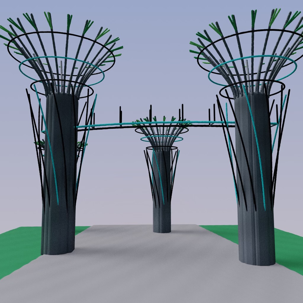 Singapore Supertrees Metaspace drawing