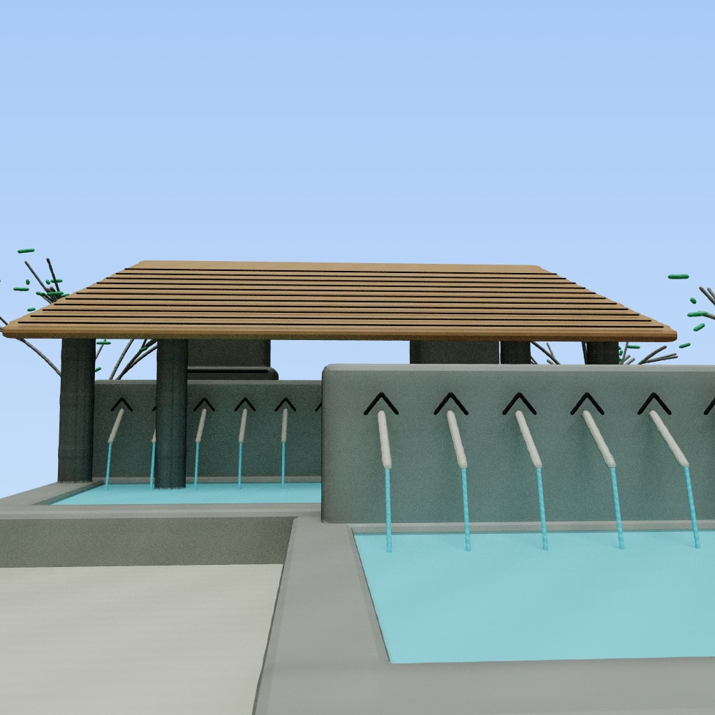 Bali Tirta Empul Metaspace drawing
